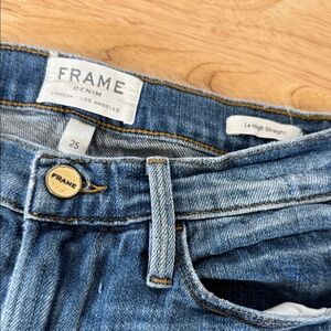 Frame Denim Women's Classic Blue LE high Straight Leg Jeans
